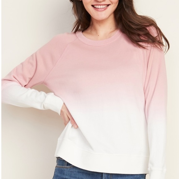 Old Navy Tops - NWT! Pink Dip Dye Sweatshirt